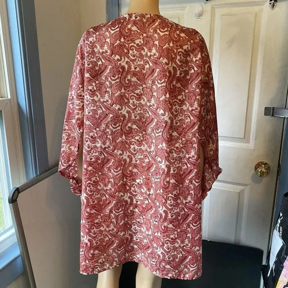 Made From The Earth Wear In Peace Tunic Top Balloon Sleeve Paisley Light Lady XL - Picture 7 of 8